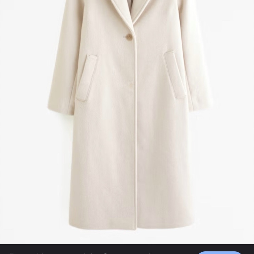 Abercrombie and fitch Cream Women wool Coat